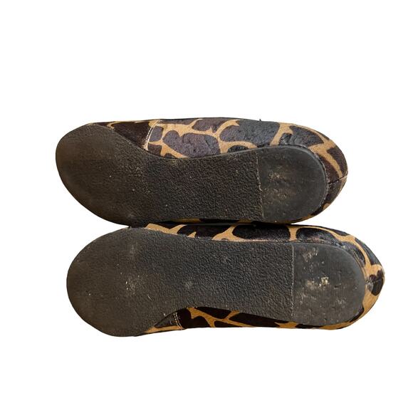 Liz Claiborne Round Toe Calf Hair Ballet Flats Giraffe Animal Print 7 - Picture 7 of 8